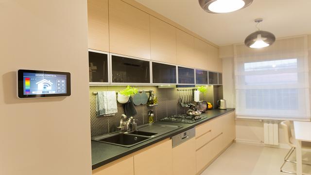 Kitchen with a home automation system